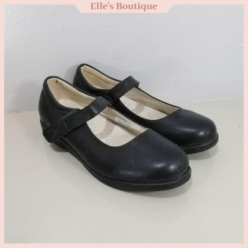 Black Leather Scool Shoes Mary Jane Janes Strapped School Shoes Flats ...