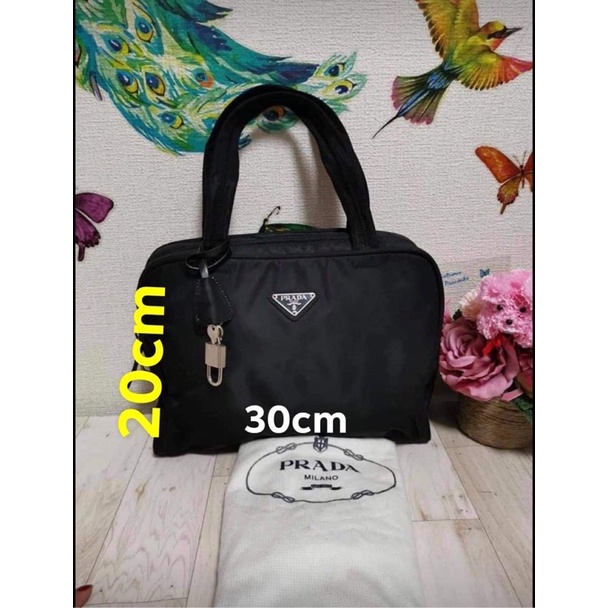 Authentic Prada Black Nylon Handbag with lock key and dustbag Shopee Philippines