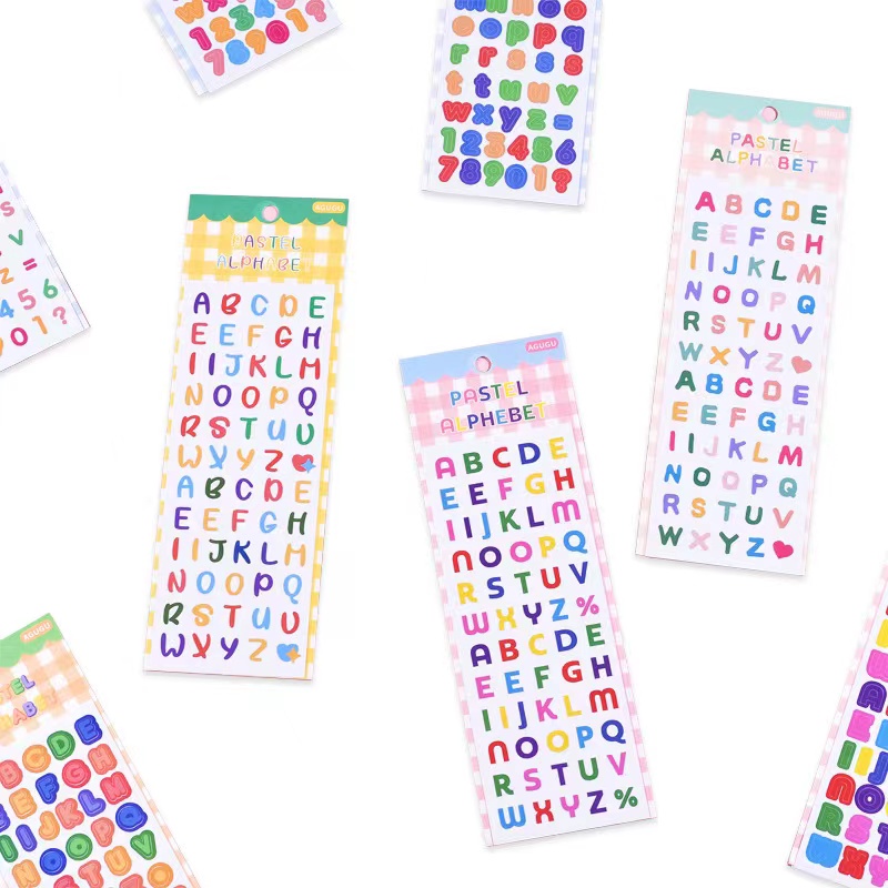 Candy Color Number and Letter PVC sticker | Shopee Philippines