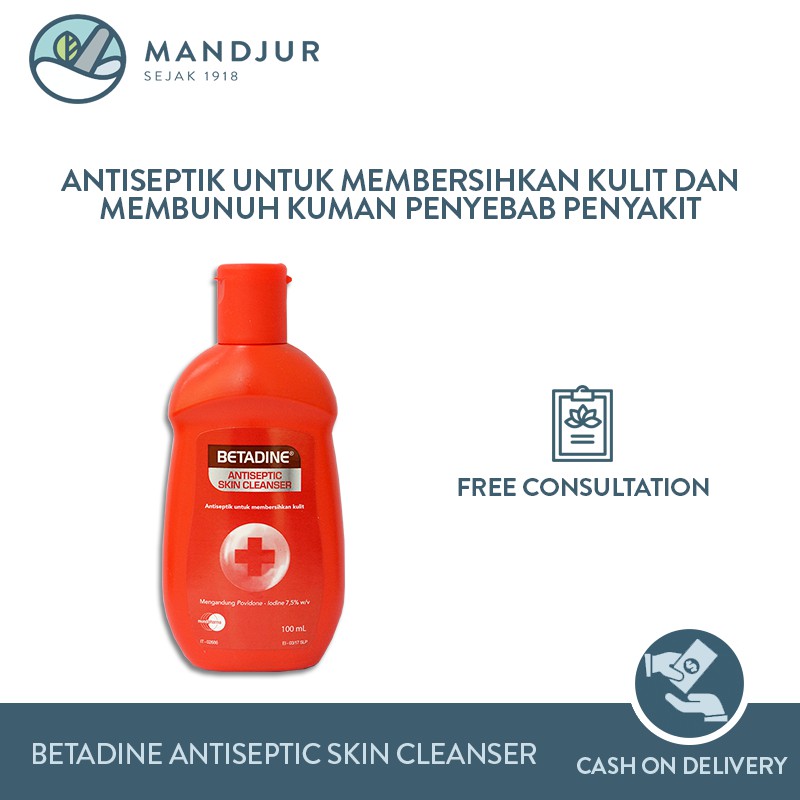 Betadine Antiseptic Skin Cleanser 100 ml Antiseptic Liquid Bath Soap