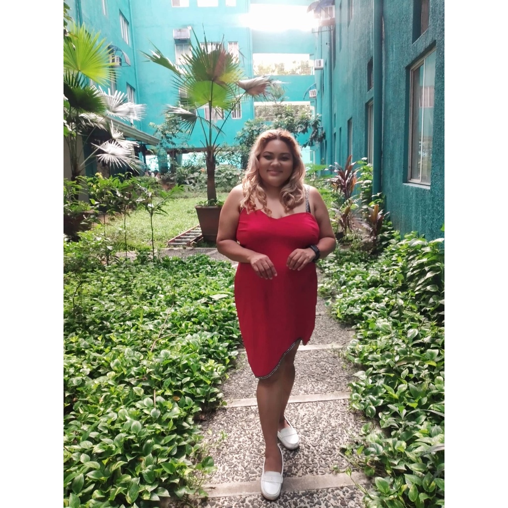 SHEIN CURVE PLUS SIZE RED SPAGHETTI STRAP BODYCON DRESS 3XL Shopee