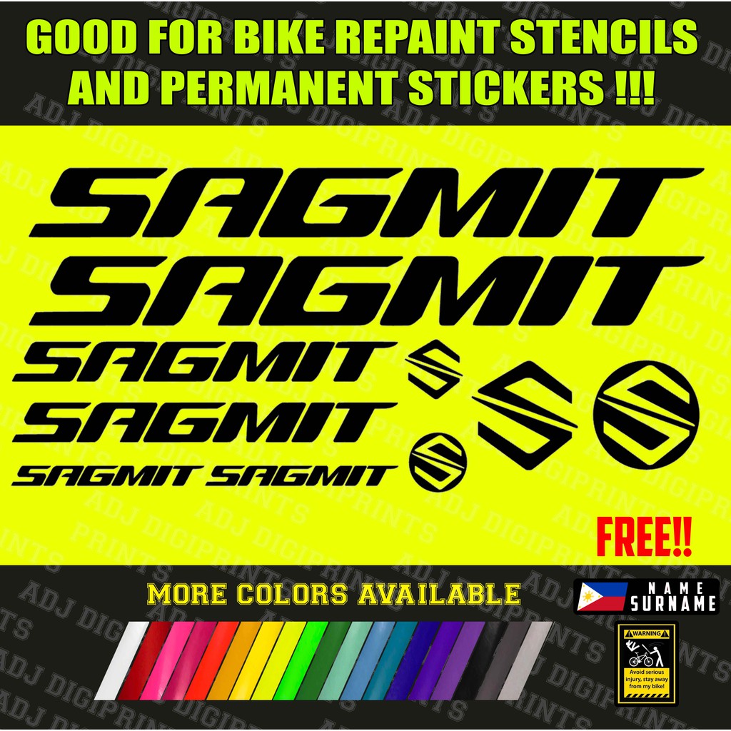 SAGMIT Bike Frame Set STENCILS Stickers MORE COLORS VINYL | Shopee ...