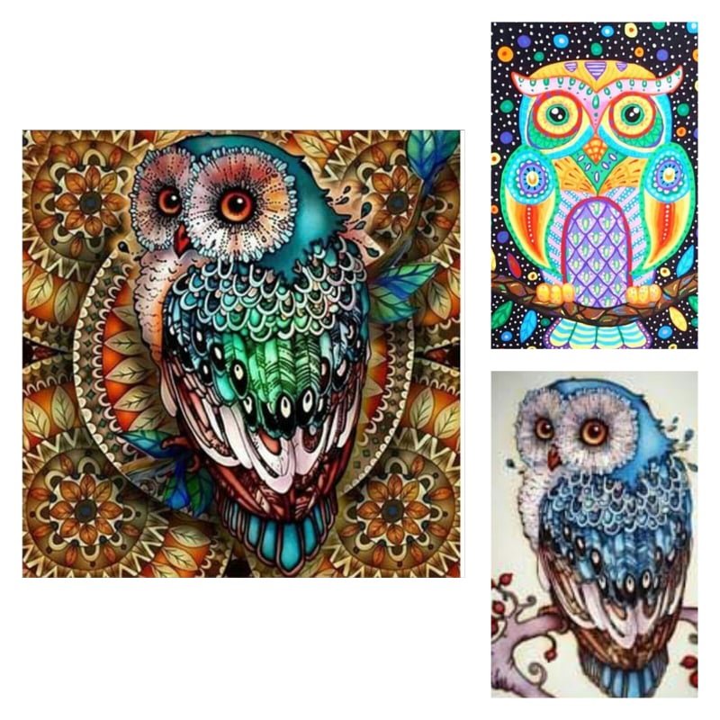 No1 Diamond Paint 3D DIY Diamond Painting Full Drill Round 30*40cm OWL ...