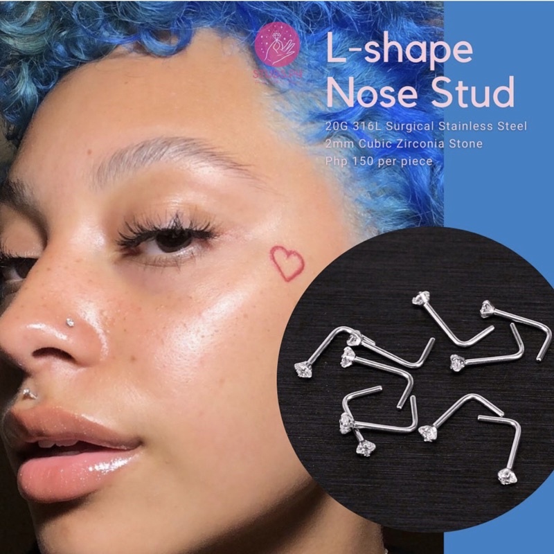 L shaped stud nose on sale ring