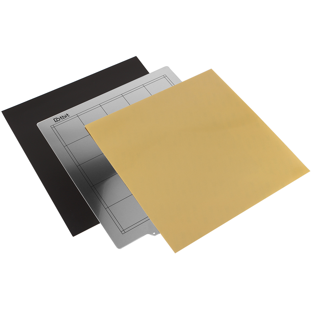 Fockety 3D Printing PEI Sheet, 300x300MM 3D Printing Magnetische Plaat voor CR10, Gladde Koolstofvezel PET Geweven Flexibele Verwarmde Bed Spring Staalplaat Plaat Dubbelzijdige Magnetische Bouw Plaat