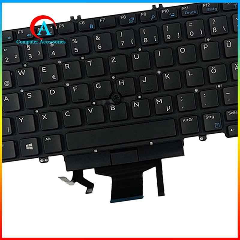 German Backlit Keyboard Spare Parts Black for Dell Precision 7530 7730
