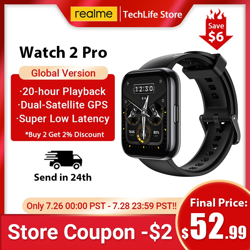 Global Version realme Watch 2 pro Smart Watch 14-Day Battery Life IP68