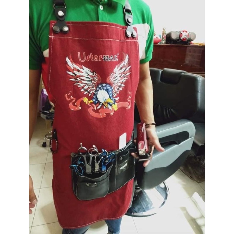 Denim Barber Apron with Leather Pocket Tool handle Shopee Philippines
