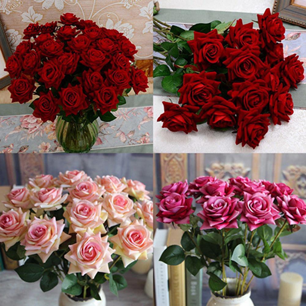 10pcs artificial flower silk rose flower head wedding party home ...