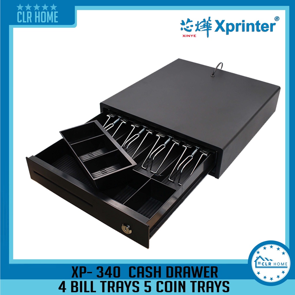 Cash Register Drawer, 13 12 V, for POS System with 4 Bill 5 Coin Cash