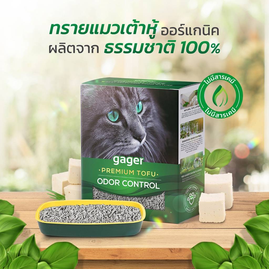 Gager Cat Litter (6 Liters) Charcoal Formula Organic Tofu Made From ...