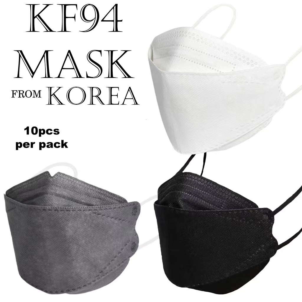 【Luckiss】Mask KF94 Face Mask 10PCS Nonwoven Protection Filter 3D Anti