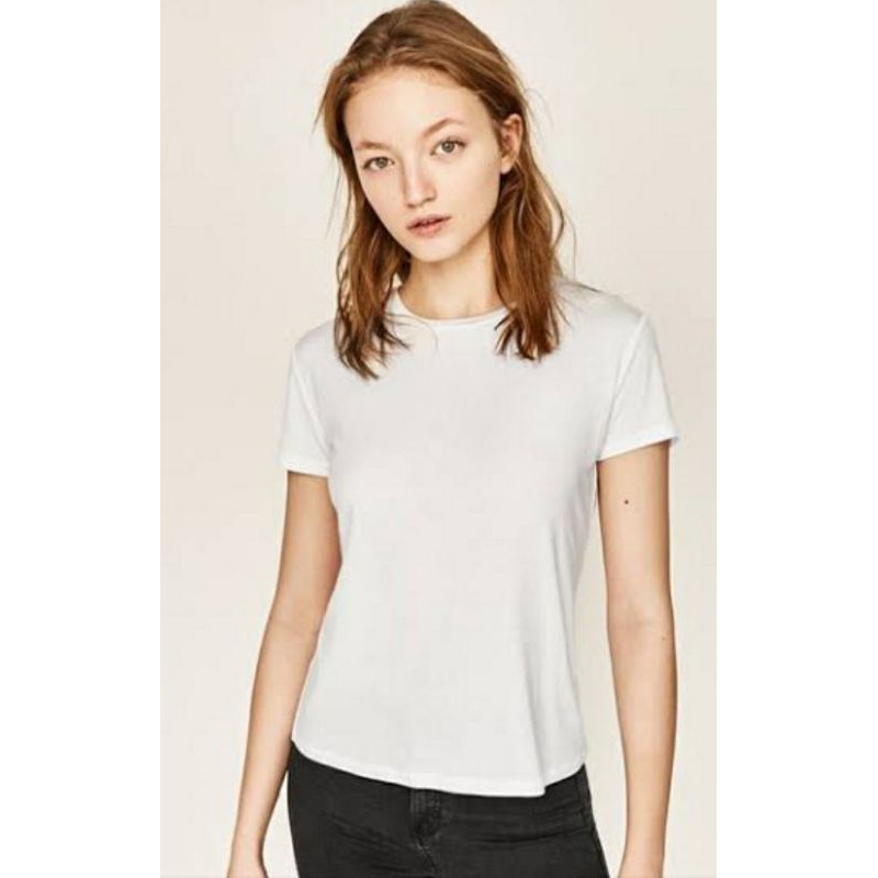 zara plain white t shirt women's