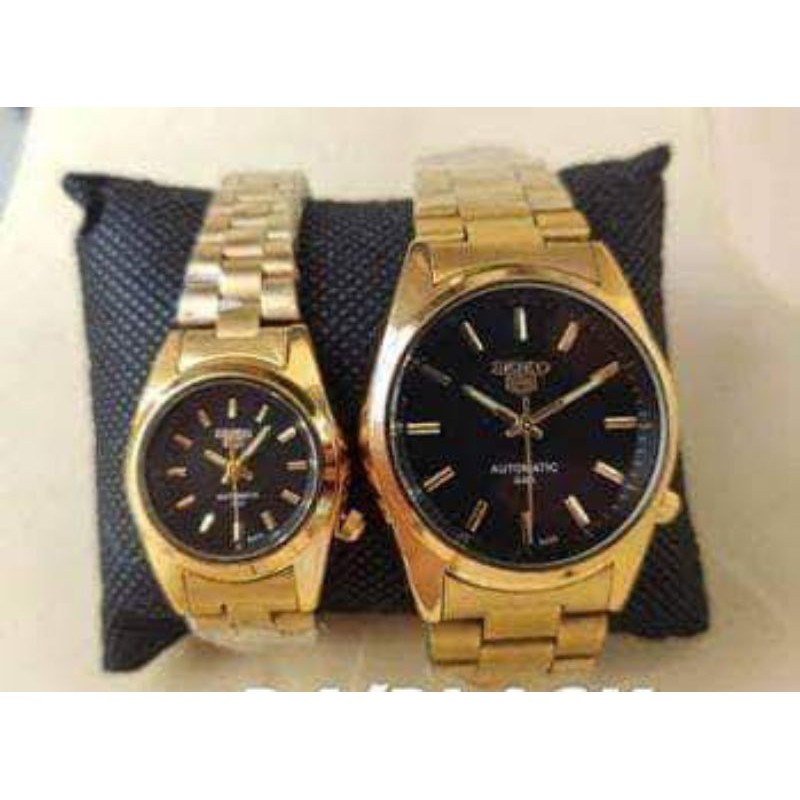 Seiko gold black outlet watch