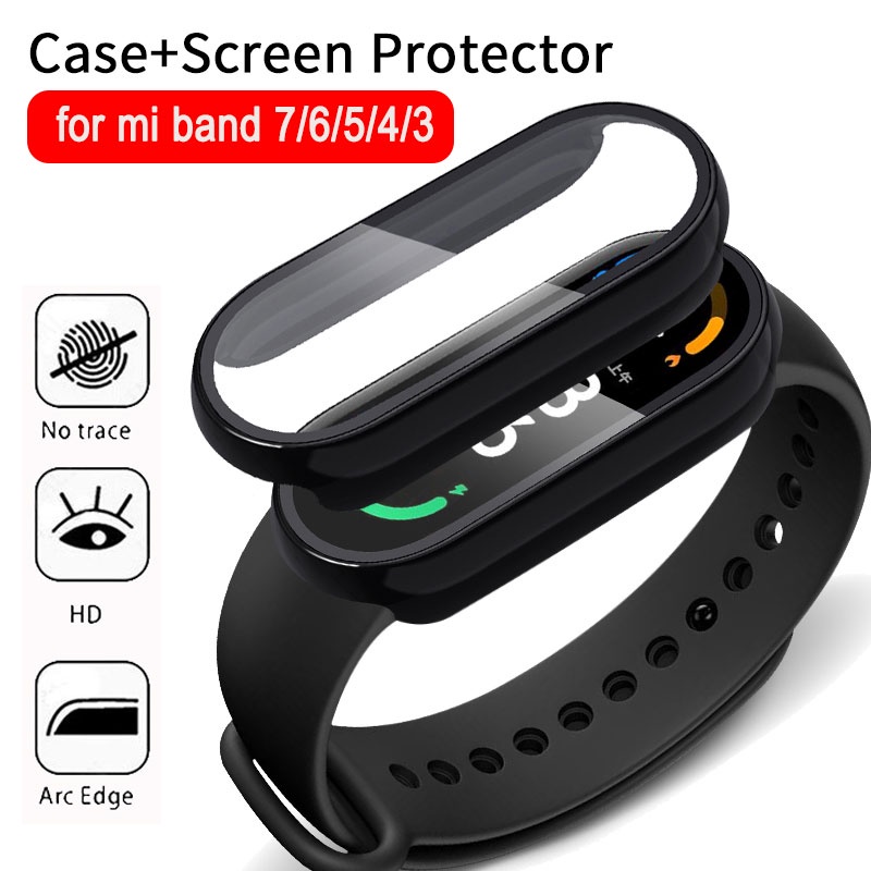 in1 Full Cover Screen Protector with Case for Xiaomi Mi Band  Case+Film Full Coverage Protective Cover for Miband band NFC