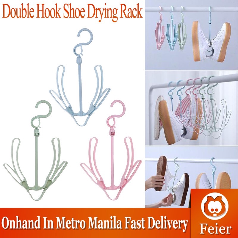 Double Hook Type Drying Shoe Hanger Thickening Plastic Hanging Shoe ...