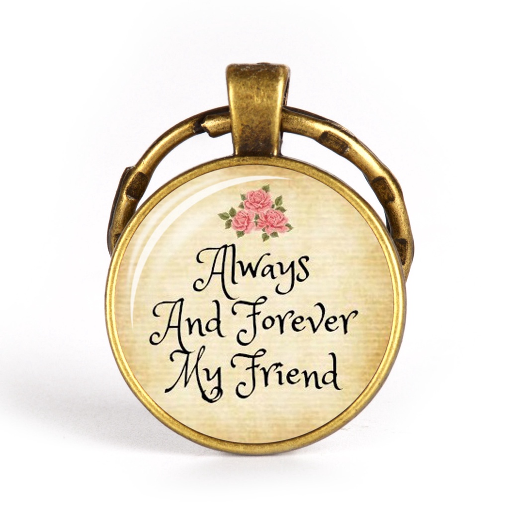 Friendship Key Chains Jewelry Best Friend Theme Dome Glass Cabochon Key ...