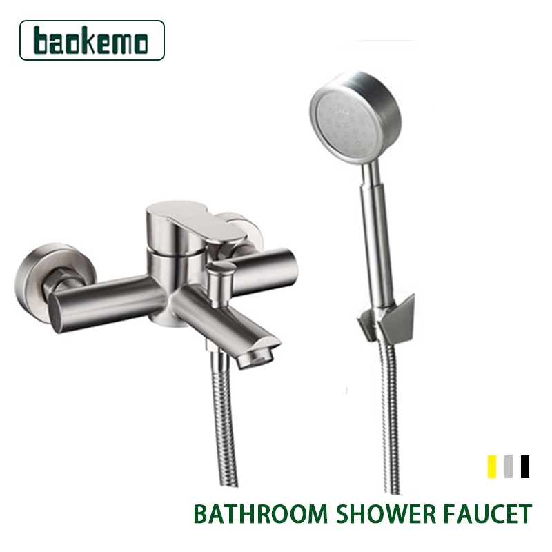SUS304 shower faucet cold and hot mixed shower faucet Valve Nozzle Tap Wall Mounted Bathroom