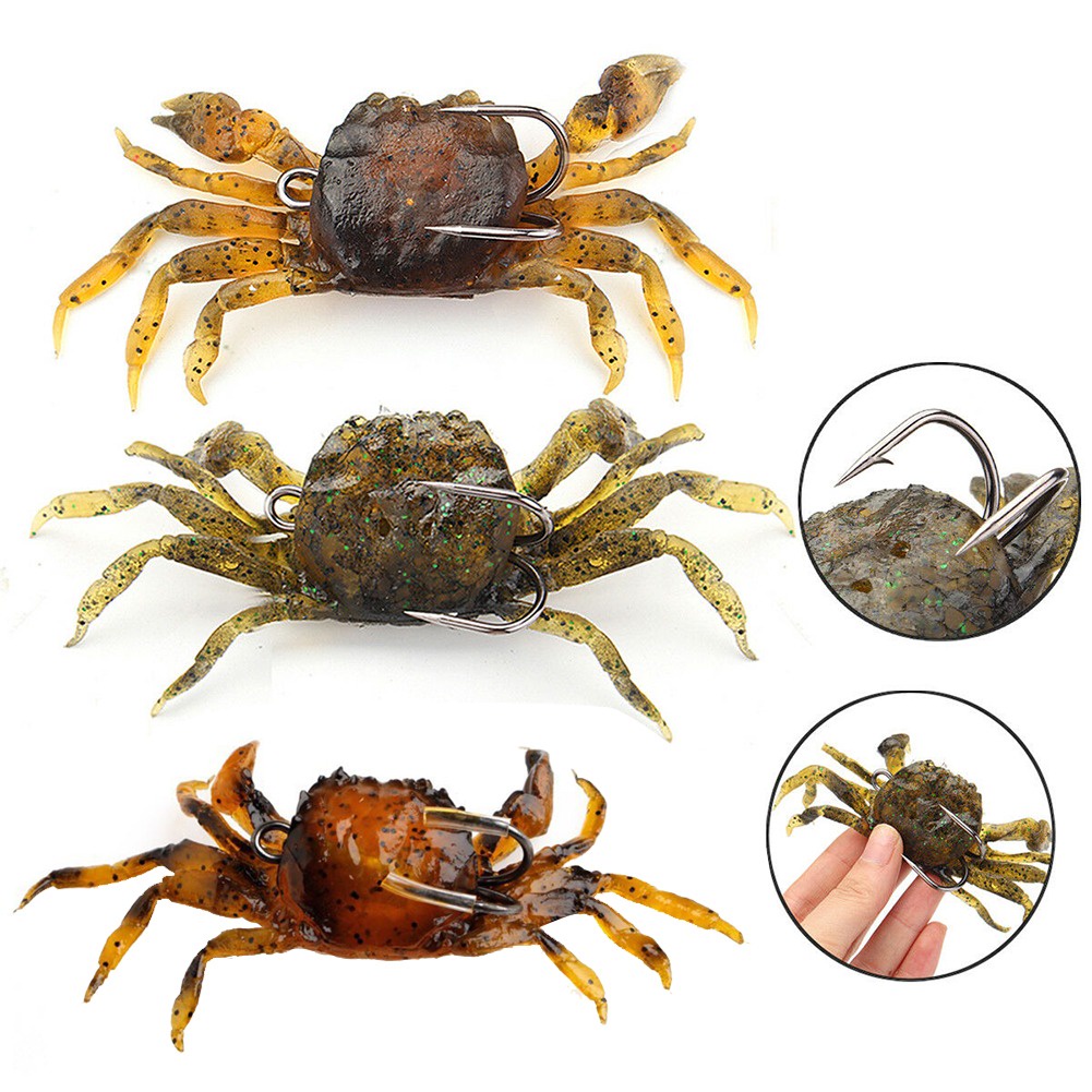 Artificial Bait 8cm 34.5g Soft Bionic Crab Wobbler Lure Sinking ...
