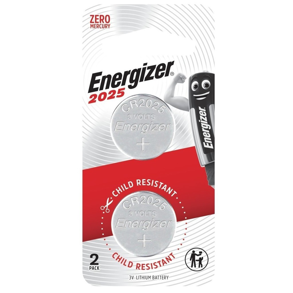 Energizer CR2025 (2 pcs) CR 2025 Battery CR2025 Coin Cell Button 3V