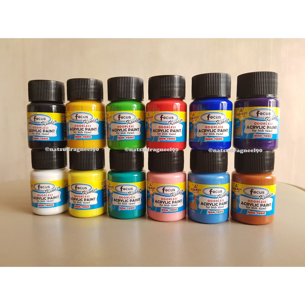 Focus Kinder Odorless Acrylic Paint 15ml Shopee Philippines