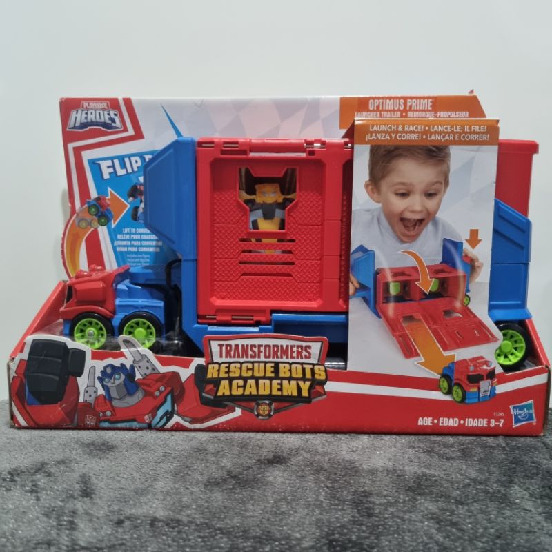 Giocattolo Playskool Heroes Transformers Rescue Bots Academy Flipracer Trailer - Figura Convertibile 2-in-1 Per Mani Piccole, Personaggi Preferiti