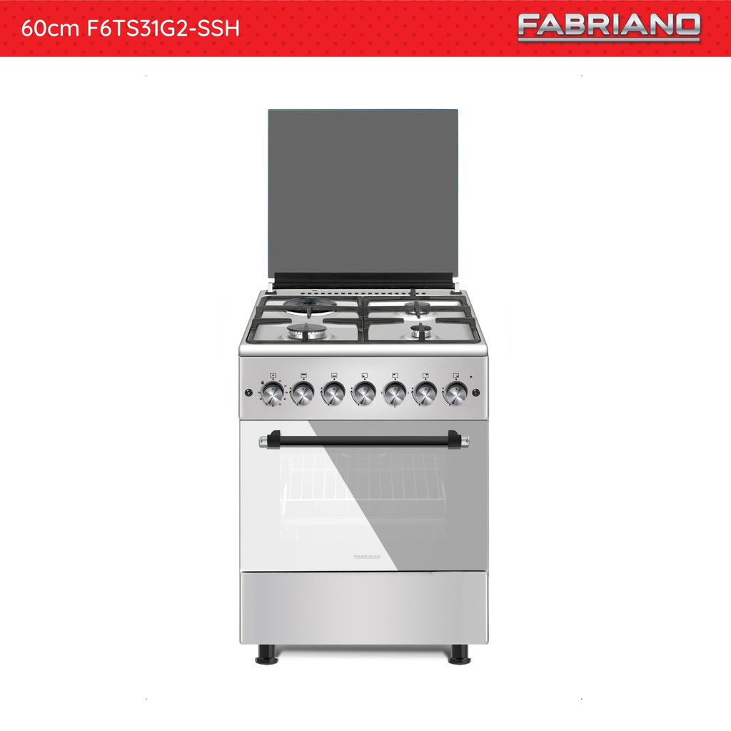 Fabriano Gas Range F6TS31G2SSH 60cm, 3 Gas Burners +1 Electric Plate