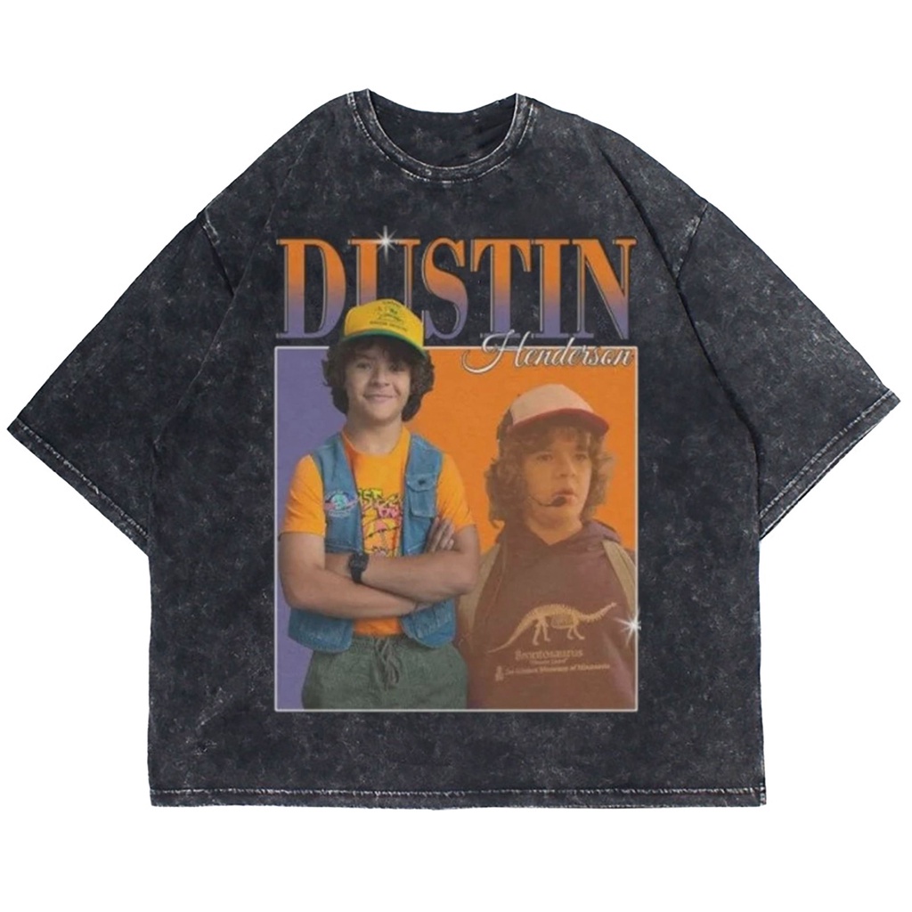 KAOS OVERSIZE STRANGER THINGS DUSTIN HOMAGE WASHING VINTAGE TEE (T ...