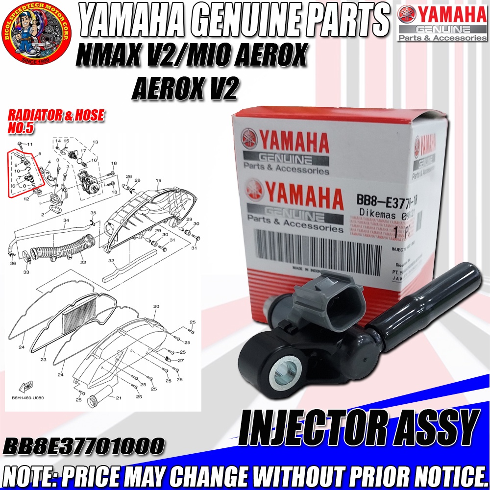 NMAX V2 / AEROX V1/V2 INJECTOR ASSY (YGP) (GENUINE: BB8-E3770-10 ...