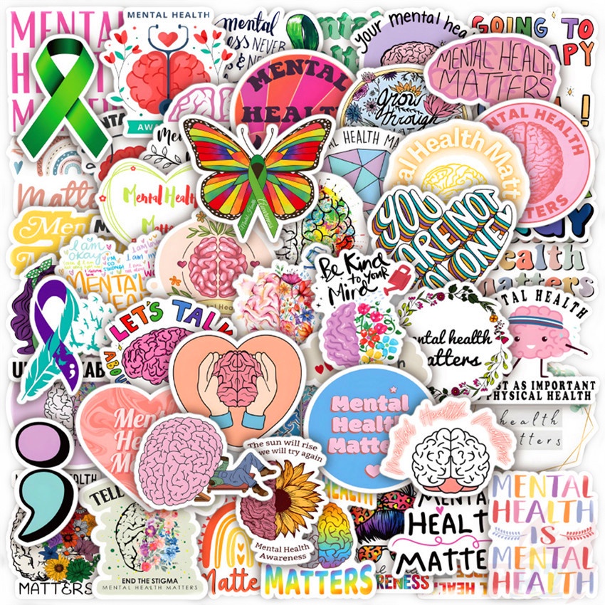 Mental Health Awareness Slang Series 02 Stickers 50Pcs/Set DIY Fashion ...