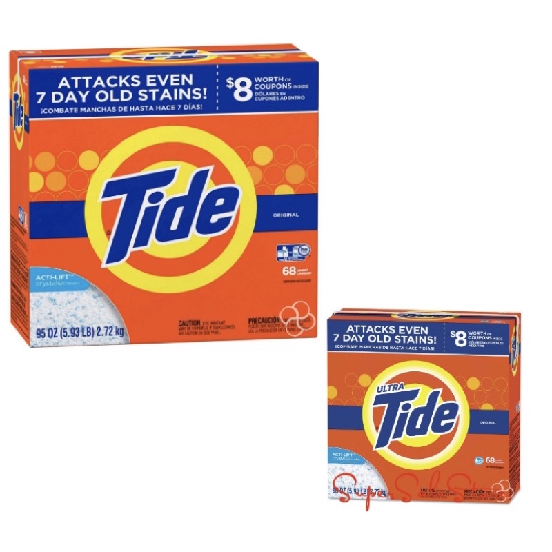 Tide Original Scent Powder Detergent 2.72kg-Attacks Even 7 Day-Old ...