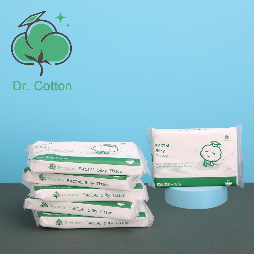 Dr. Cotton Facial Tissue 100 Premium Virgin Wood Pulp with Natural