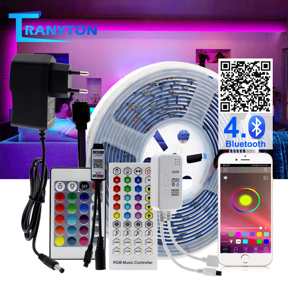 Smart 5m 10m 20m RGB Changeable LED Strip Light DC12V 2835 5050 30leds ...