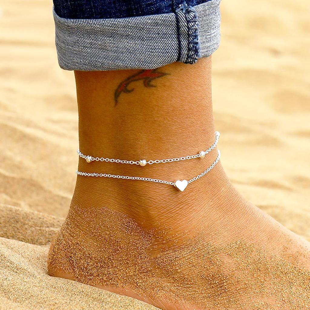 Y2K Acubi Simple and Fashionable Style Love Feet Chain Beach Vacation ...