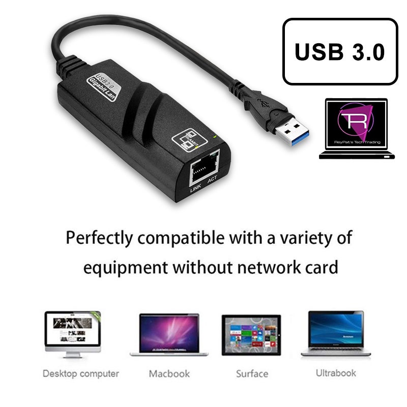 USB 3.0 To LAN RJ45 Gigabit Ethernet Adapter 100/1000MBPS LAN Network ...