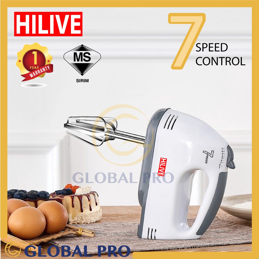 Sirim Hilive 200w 7 Speed Control Portable Electric Hand Mixer Hl