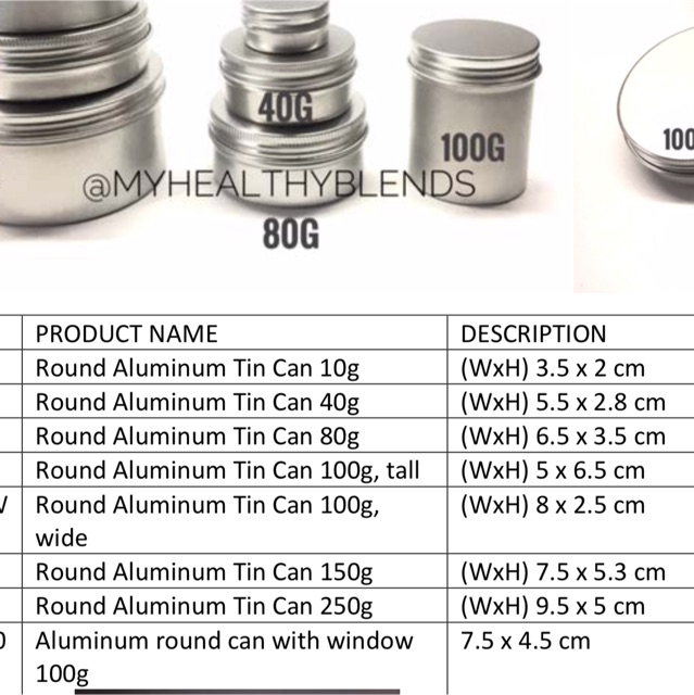 Tin can sizes discount