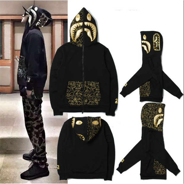 New bap Shark Bronzing Classic Embroidery Hoodie Sweater | Shopee ...