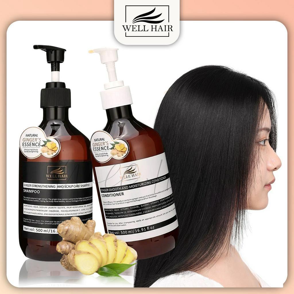 WELL HAIR Ginger Shampoo or Conditioner Natural Scalp Care Treatment 500ml  WH-X319 / WH-H021