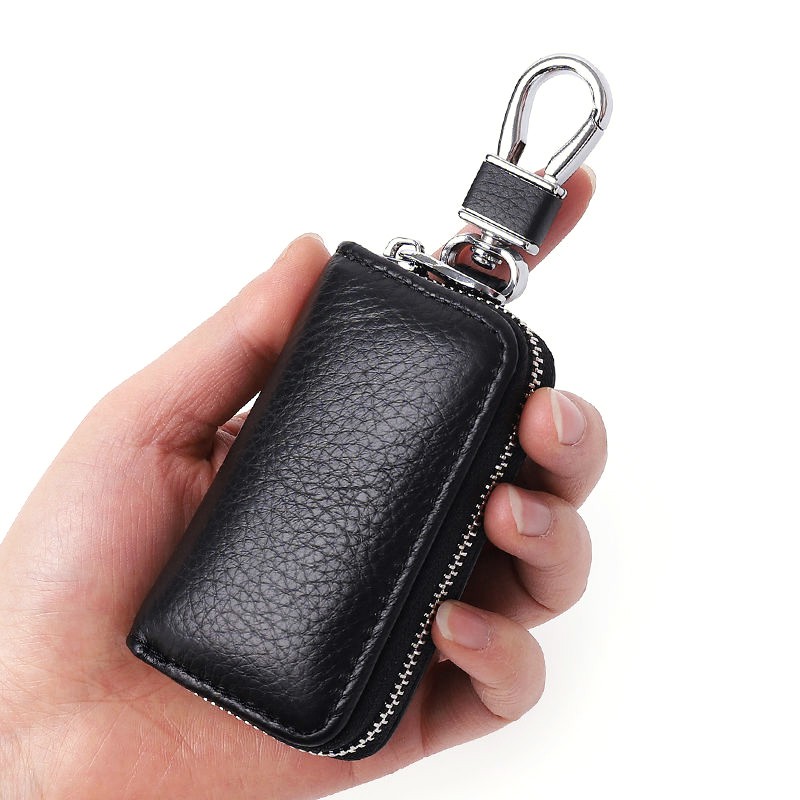 Genuine Leather Key Chain Unisex Key Bag Slim Cars Smart Housekeeper ...