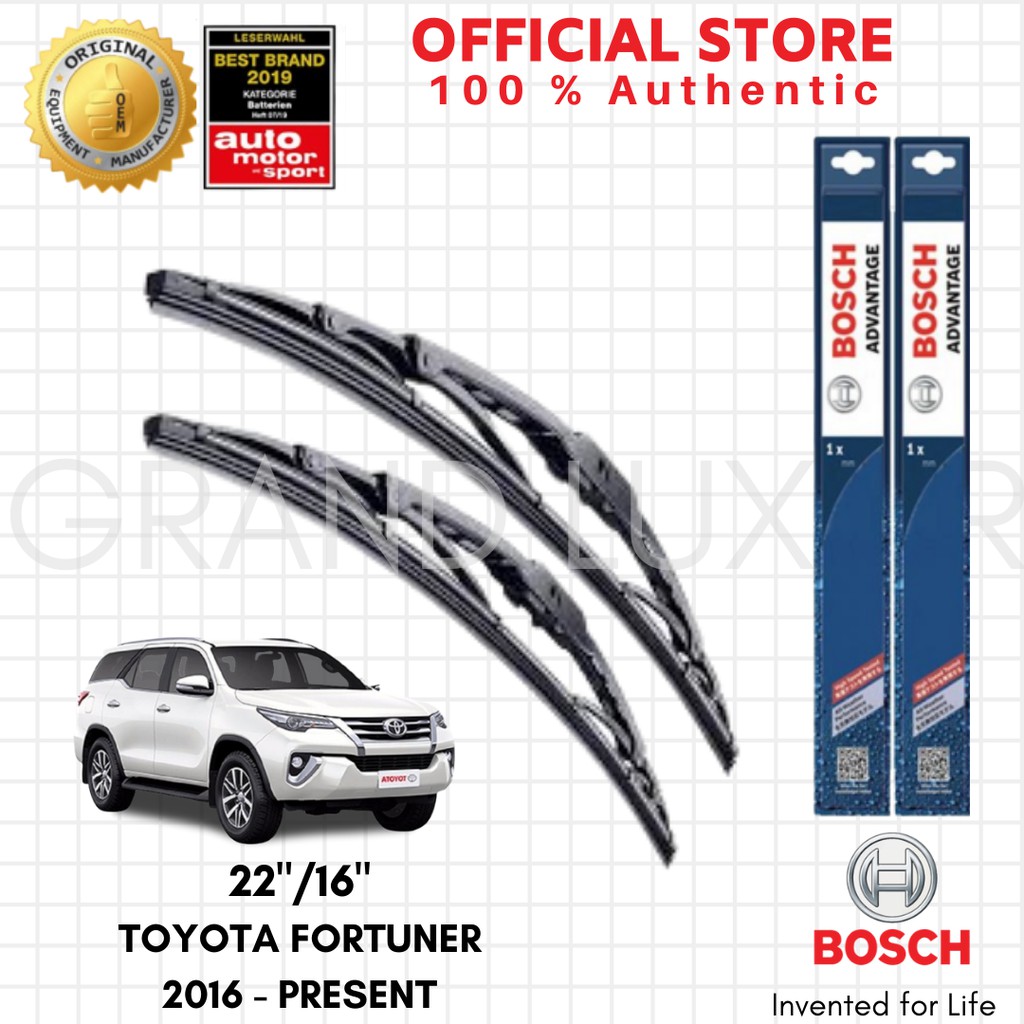 Bosch Advantage Wiper Blade Set for Toyota Fortuner 2016 Present (22