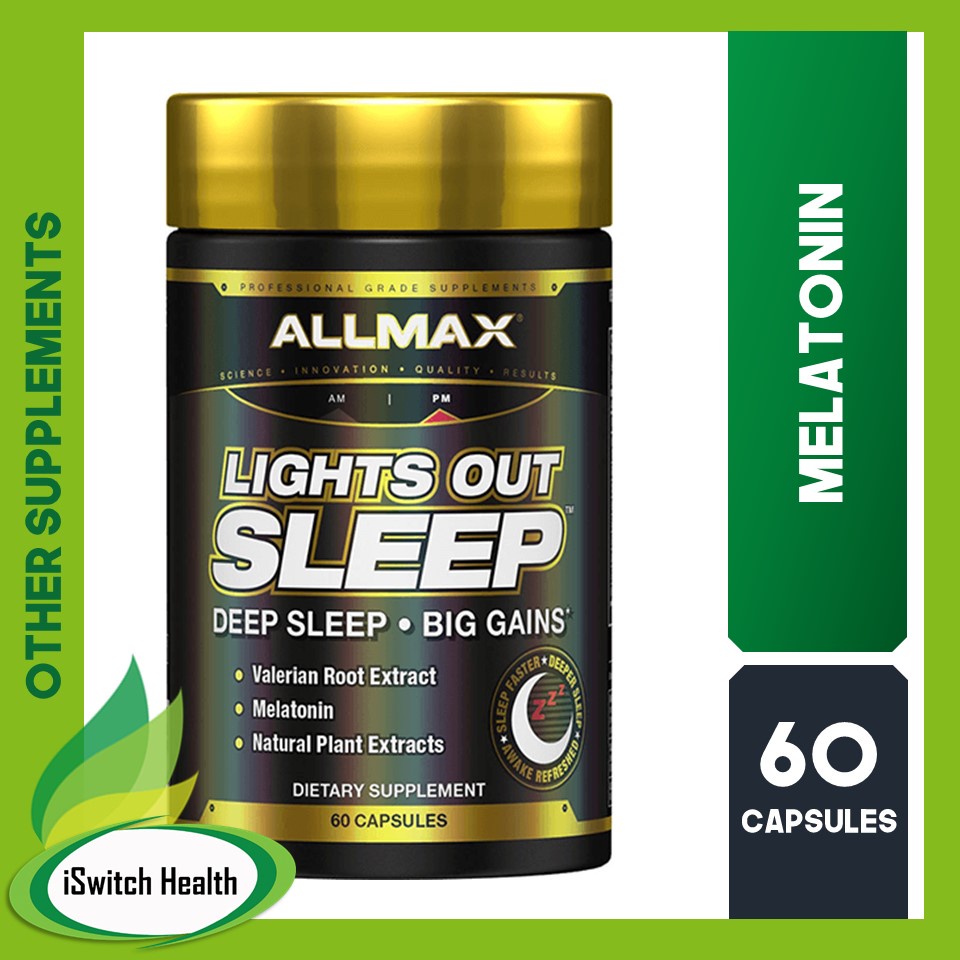 AllMax Nutrition Lights Out Sleep 60 Capsules Melatonin All Max