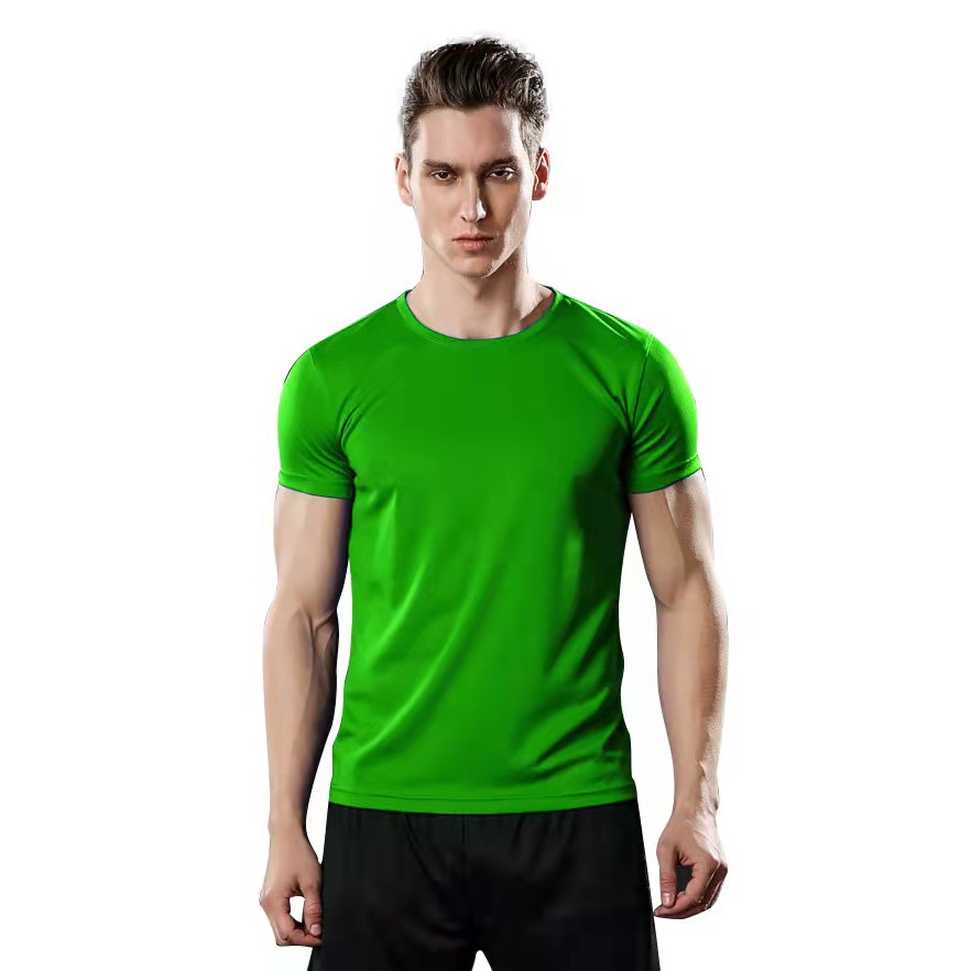 SIMPLE dri fit T-shirt Unisex APPLE GREEN color round neck T-shirt ...