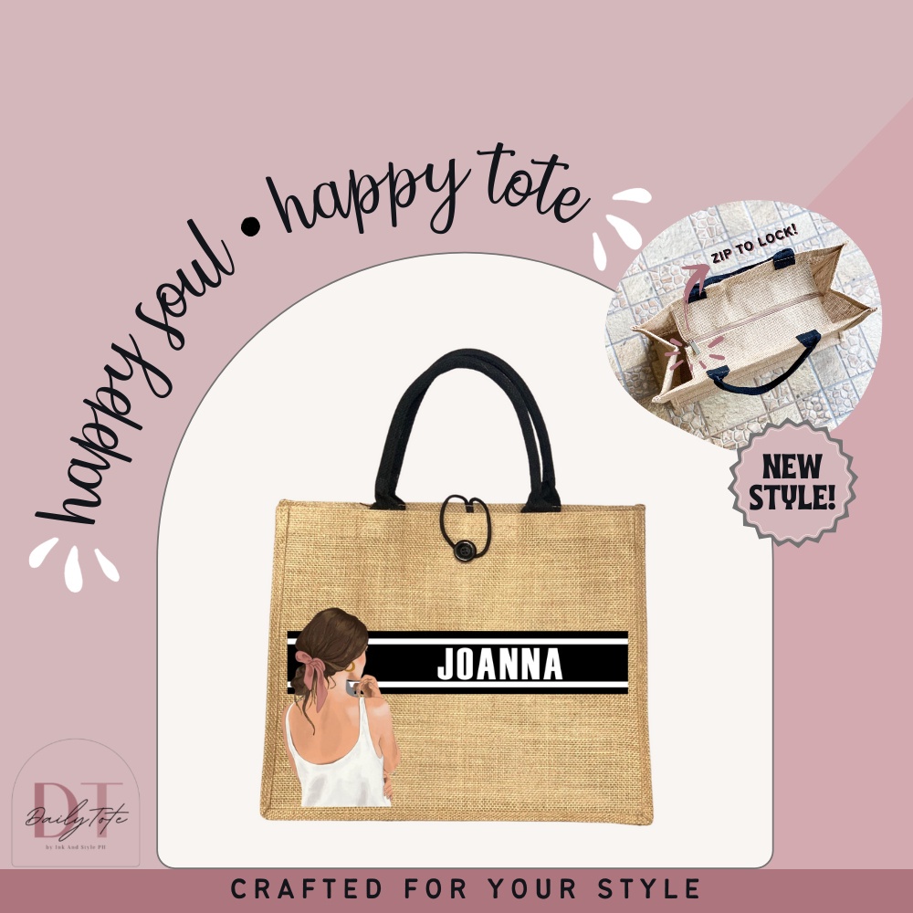 christian dior bag Daily Tote by Ink and Style PH FREE Personalized Jute Abaca Burlap Tote Bag F