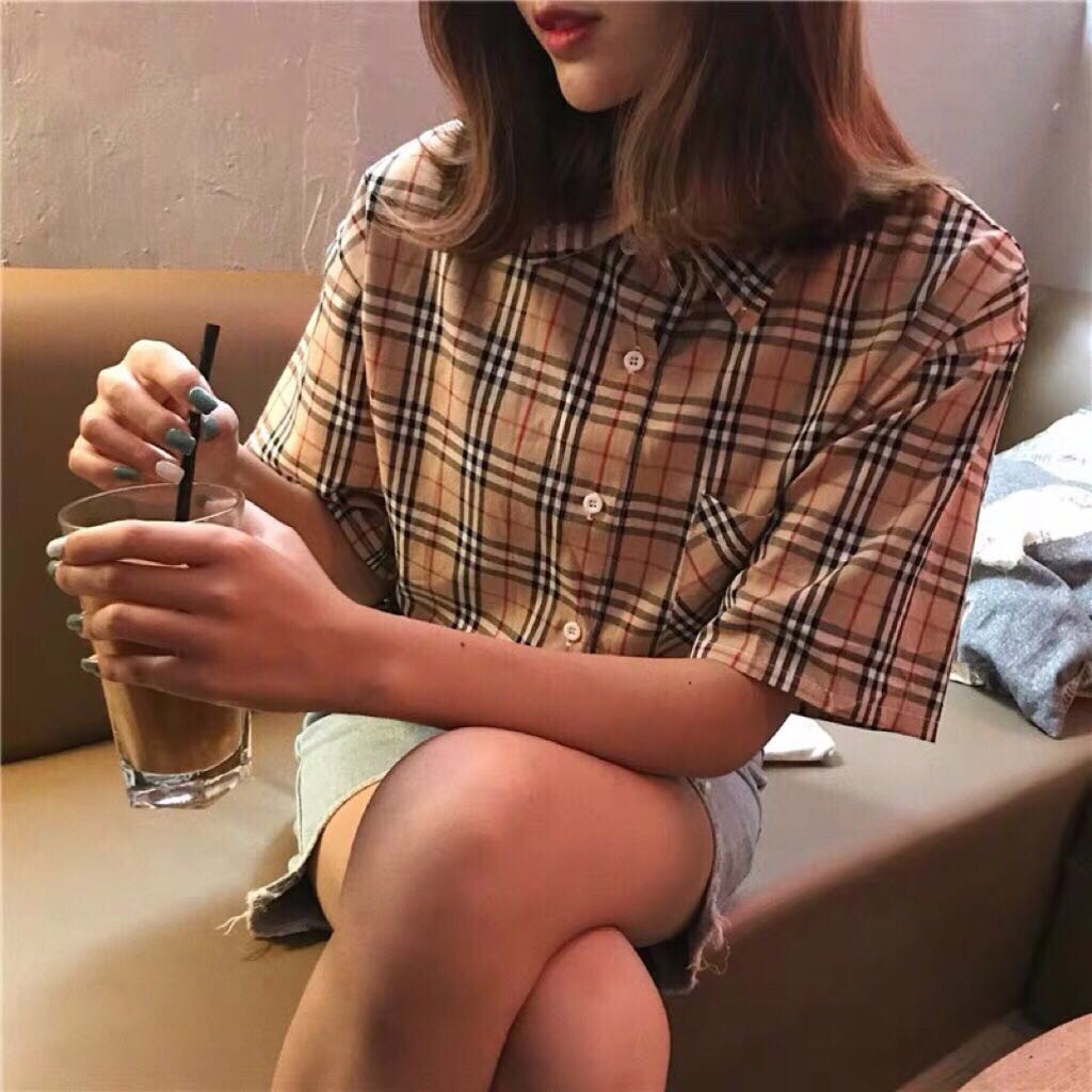 Burberry short cheap sleeve shirt women