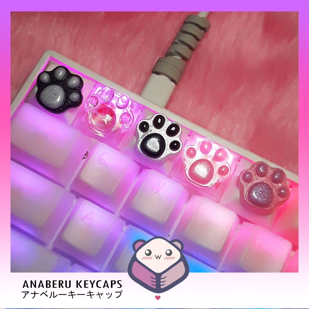 Custom Cat Paw Resin Keycaps (MESSAGE US THE COLOR YOU WANT - MADE TO ...