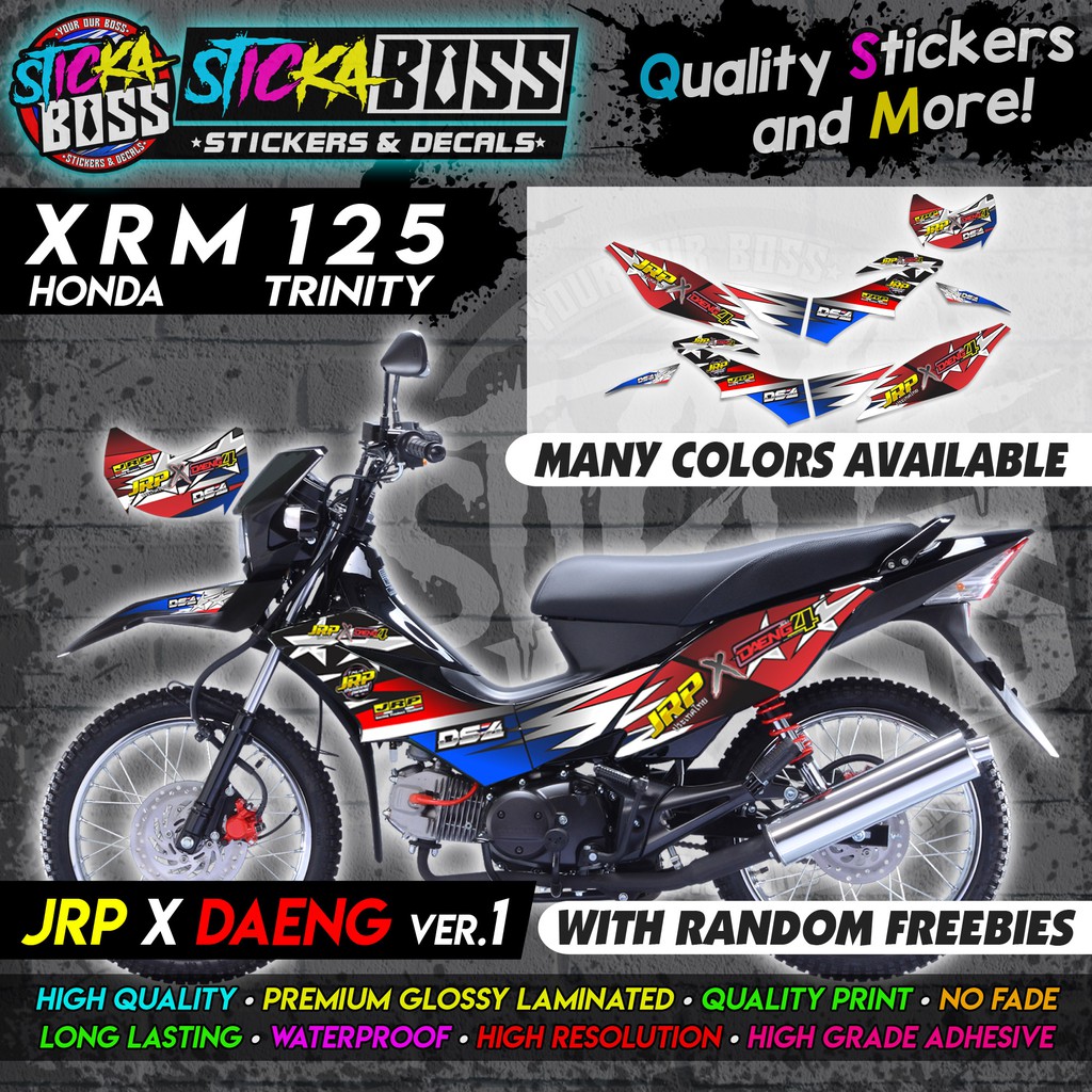 STICKER DECALS for XRM 125 TRINITY CARB (X125CJRXDAVE1) By STICKABOSS ...