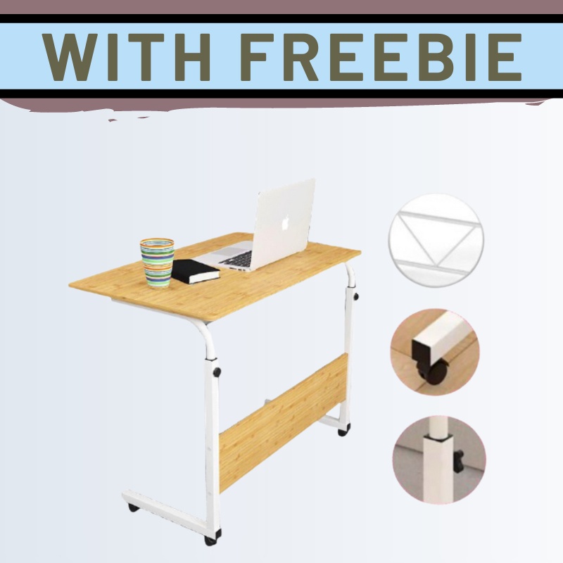 ♕Movable Bedside Adjustable Laptop Table With Wheels - Study Table ...