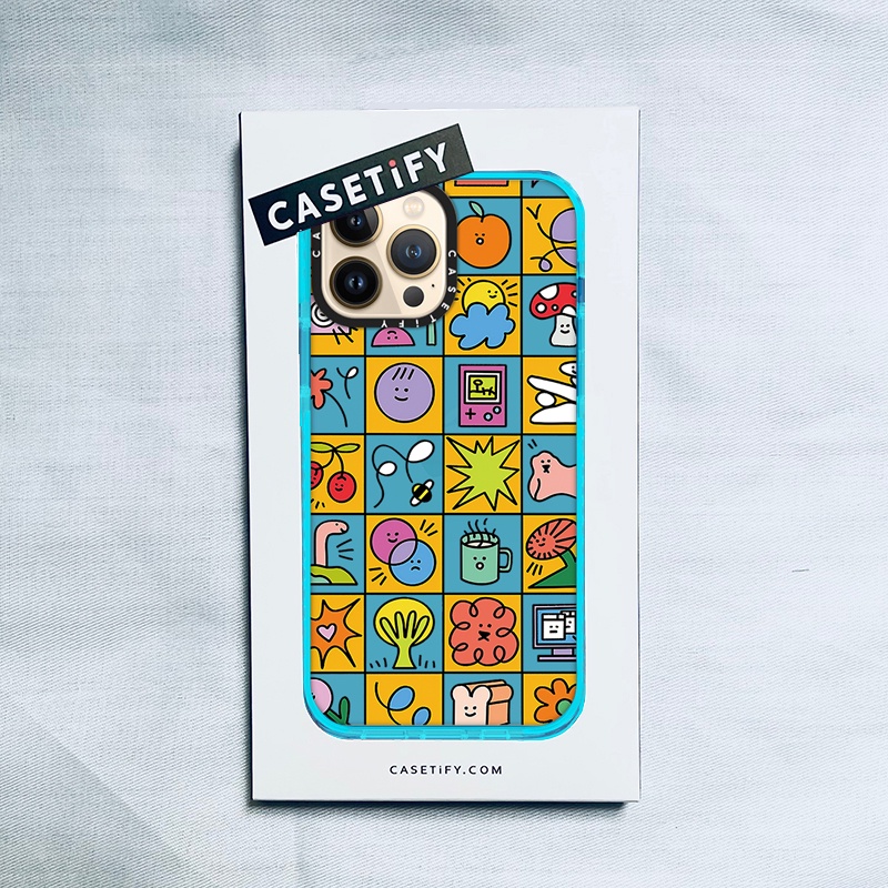 CASETiFY X Fruits Check Wathet Blue Case IPhone 13 12 11 Pro Max Mini XS MAX XR X SE 6 6S 7 8