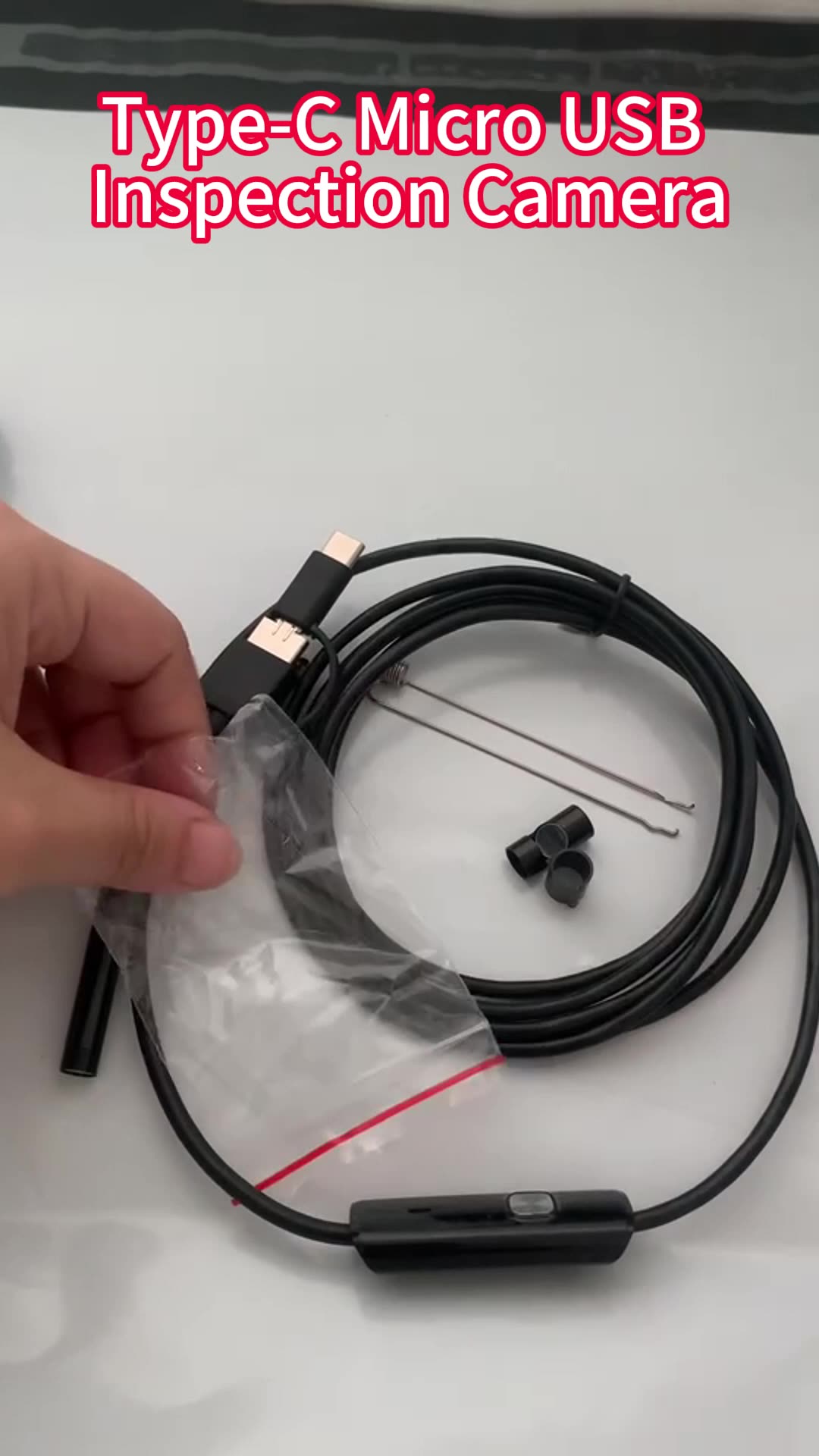 1pc 3 IN 1 Type-C Micro USB Endoscope Camera 0.3 Inch/7mm Waterproof ...